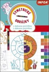 Symetrické obrázky s duhovou pastelkou/s dúhovou pastelkou