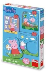 DINO Baby puzzle Prasátko Pepina a rodina 3v1 (3,4,5 dílků)