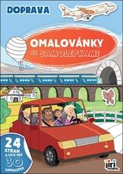 Omalovánky A4 se samolepkami Doprava