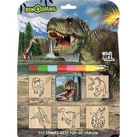 Pečiatky 5 + 1 s voskovkou Dinosaury
