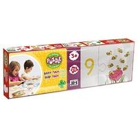 Puzzle pro předškoláky v krabičce Čísla, barvy, tvary