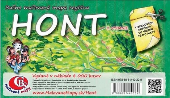 Ručne maľovaná mapa regiónu Hont (2. vydanie)