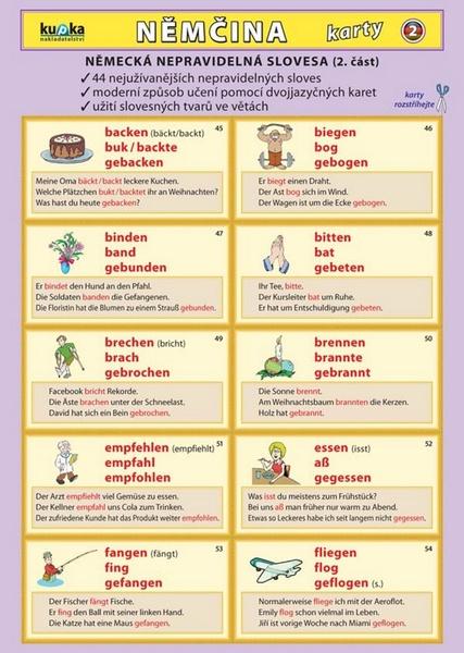 Němčina karty 2 - nepravidelná slovesa - 978-80-87412-22-0
