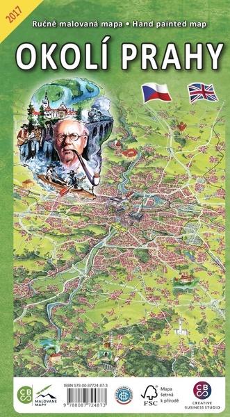 Okolí Prahy (Ručně malovaná mapa)
