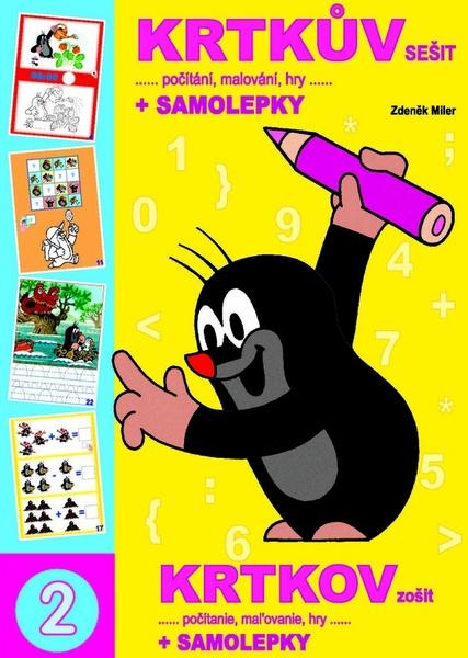 Krtkův sešit počítání malování hry samolepky Zdeněk Miler