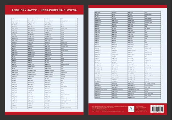 Přehledová tabulka učiva Anglický jazyk - Přehled nepravidelných sloves - 978-80-88368-31-1
