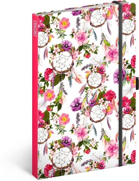 Presco Group Notes linkovaný A-8451 Lapač snů růřový 13x21cm s gumičkou