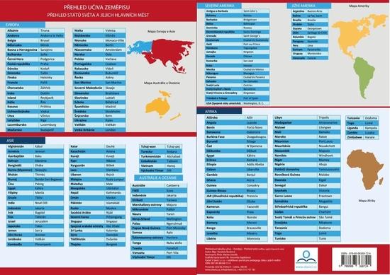 Přehledová tabulka učiva Zeměpis - Přehled států a jejich hlavních měst - 978-80-88368-72-4