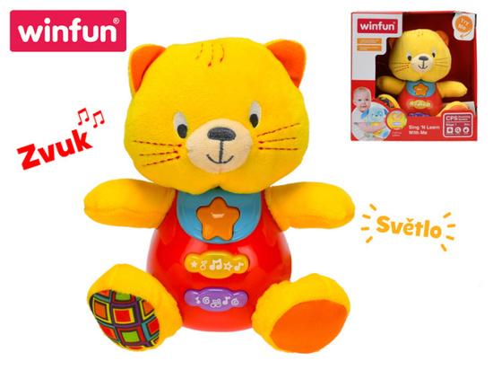 Winfun Sedící kočička 18 cm se světlem a zvukem