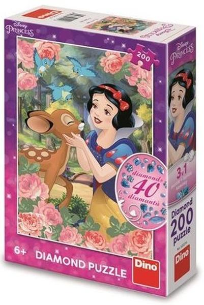 DINO Puzzle s drahokamy Sněhurka a srnka 200 dílků - 422216