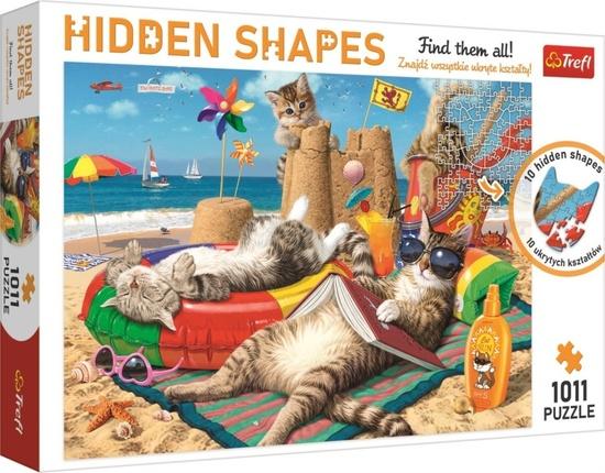 TREFL Puzzle Hidden Shapes: Kočičí prázdniny 1011 dílků - 10674