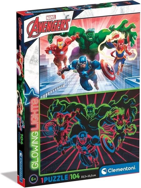 CLEMENTONI Svítící puzzle Marvel: Avengers 104 dílků - 27554