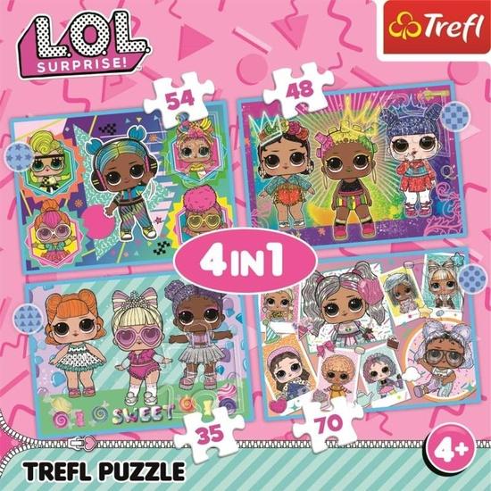 TREFL Puzzle LOL Surprise: Seznamte se s panenkami 4v1 (35,48,54,70 dílků) - 34613