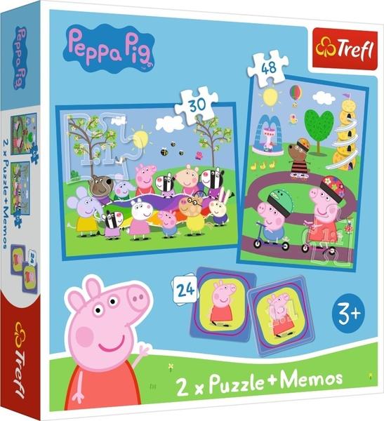 TREFL Sada 3v1 Šťastné chvíle s prasátkem Pepinou (2x puzzle + pexeso) - 93331