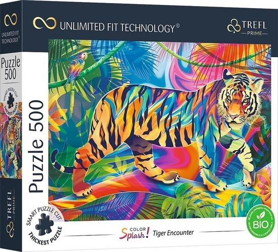 TREFL Puzzle UFT Color Splash: Setkání s tygrem 500 dílků