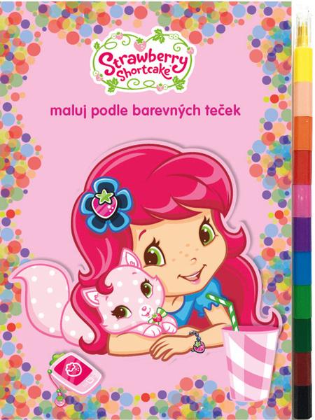 Maluj podle barevných teček + MAXI voskovka Strawberry