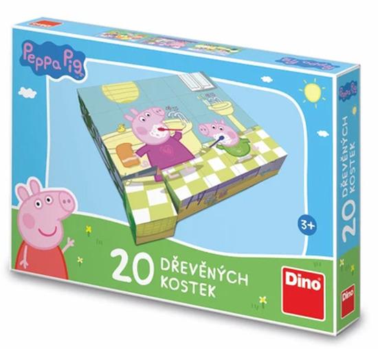 DINO Obrázkové kostky Prasátko Peppa: Veselý den, 20 kostek - 642126