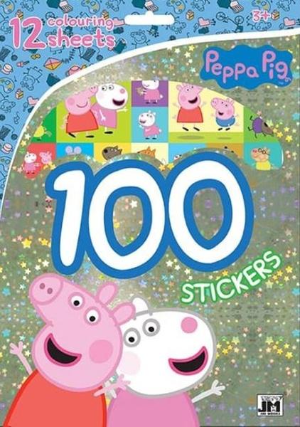 100 samolepek s omalovánkovými listy - Peppa pig