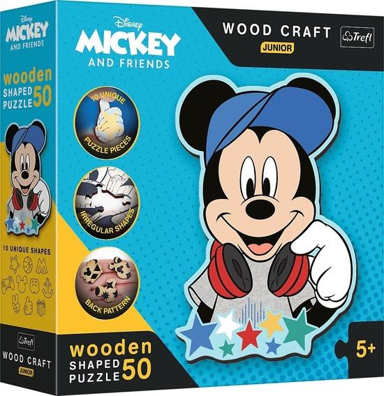 TREFL Wood Craft Junior puzzle Ve světě Mickeho Mouse 50 dílků - 20199