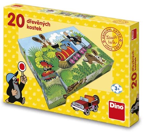 Kostky Krtek a doprava - Dřevěné obrázkové kostky