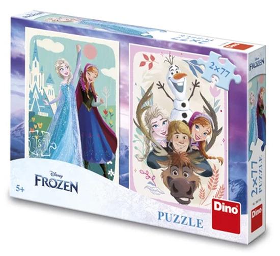 DINO Puzzle Ledové králoství: Anna a Elsa 2x77 dílků - 386198