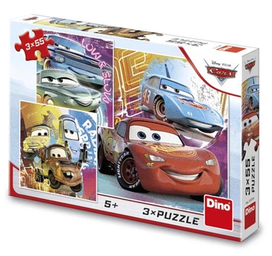 Dino Auta Přátelé 3x55 dílků