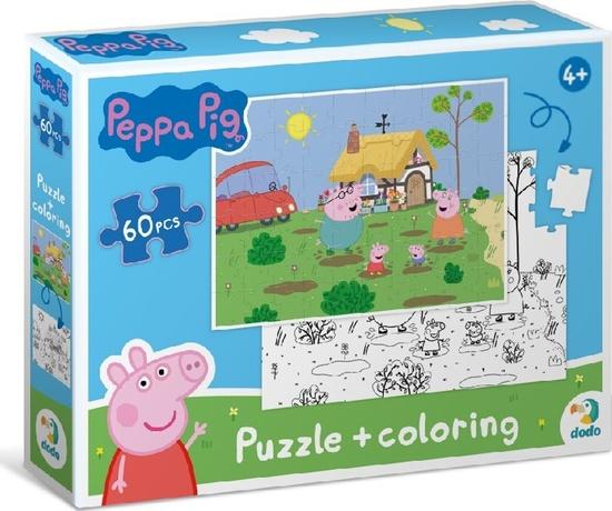 DODO Oboustranné puzzle Prasátko Peppa: Na chalupě 60 dílků - 200119