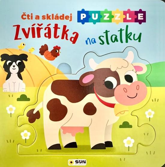 Zvířátka na statku Čti a skládej puzzle - 9788076872776