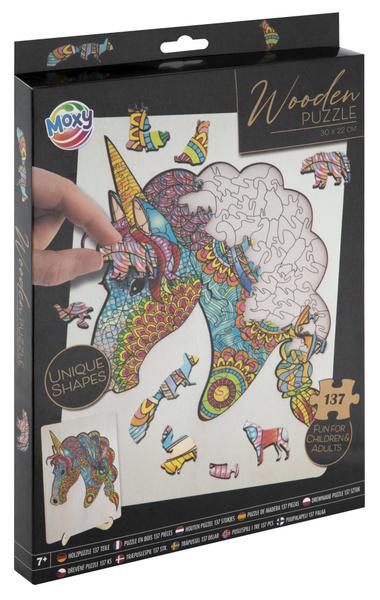Dřevěné puzzle Jednorožec 132 dílků - 400086