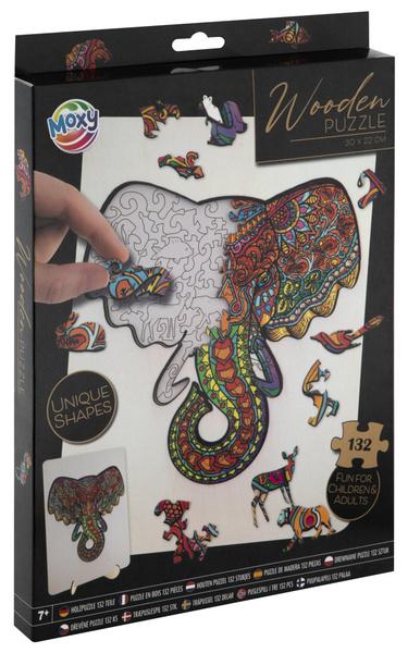 Dřevěné puzzle Slon 132 dílků - 400081