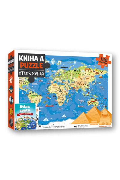 Kniha a puzzle Atlas sveta - 9788056713822