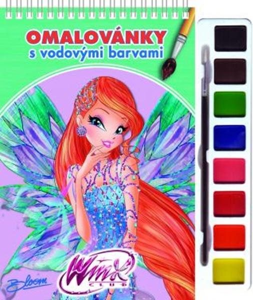 Winx club omalovánka s vodovými barvami a štětcem