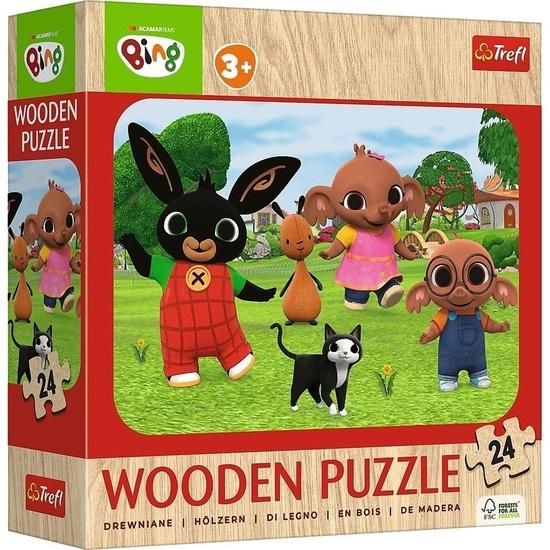 TREFL Dřevěné puzzle Bing: Seznamte se s Bingem 24 dílků - 20261