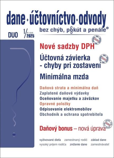 DUO 1/2025 – Nové sadzby DPH pre rok 2025
