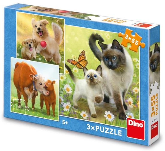 Puzzle Dino Rodinka 3x55 dílků