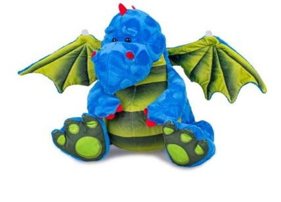 Drak plyšový 30 cm modrý sedící