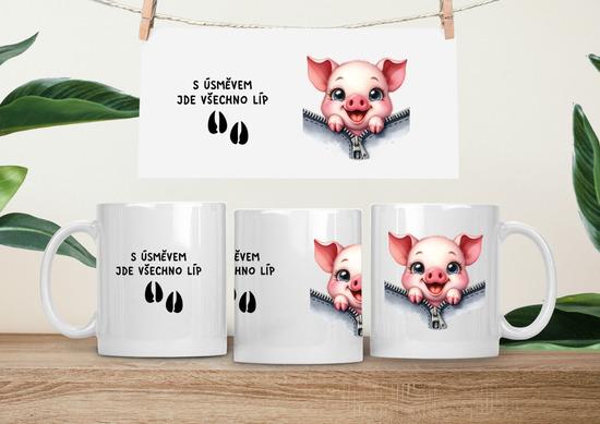 Hrneček čumáček 330ml porcelán Prase