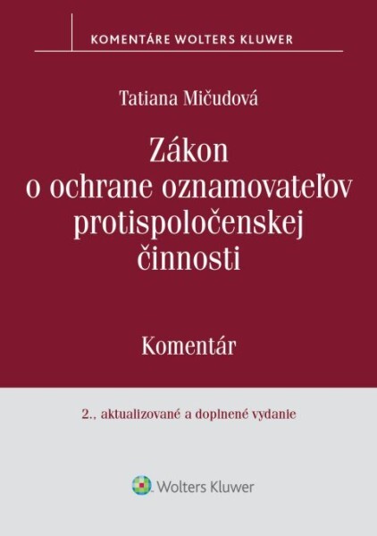 Zákon o ochrane oznamovateľov protispoločenskej činnosti - 9788057107545