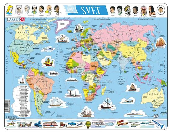 Puzzle Svět politická mapa 107 dílků