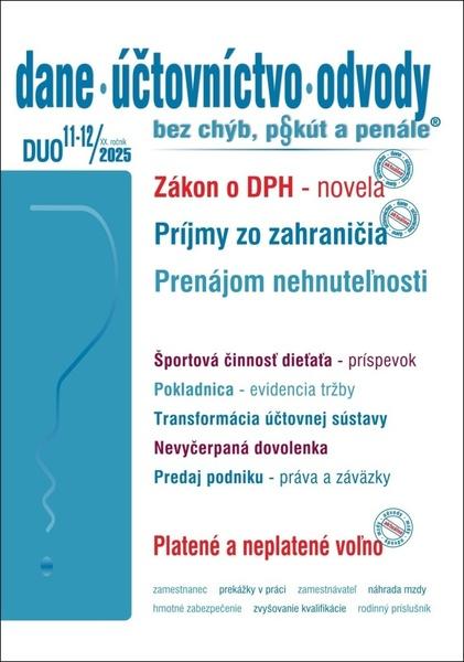 DUO 11-12/2025  – Dane, účtovníctvo, odvody bez chýb, pokút a penále