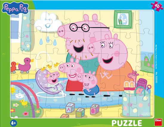 dino puzzle prasátko pepa – sourozenci, 40 dílků