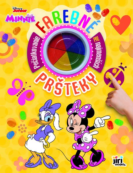 barevné prstové barvy s knížkou minnie mouse