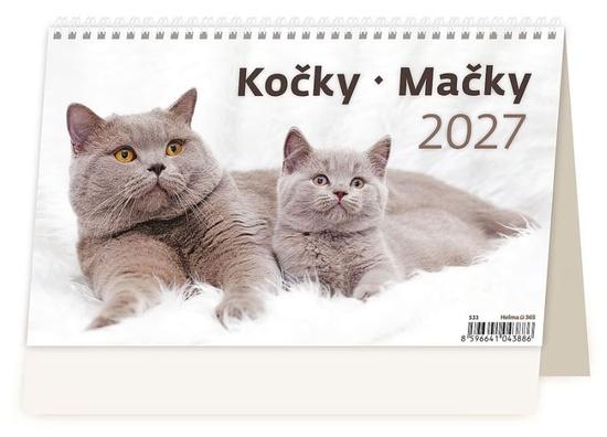 Stolní kalendář 2027 Helma Kočky