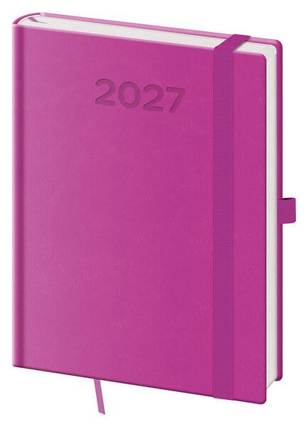 Denní diář 2027 Helma B6 Print Pop fialový