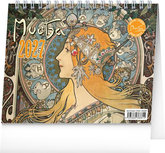 NOTIQUE Stolní kalendář Alphonse Mucha 2027 (řádky)
