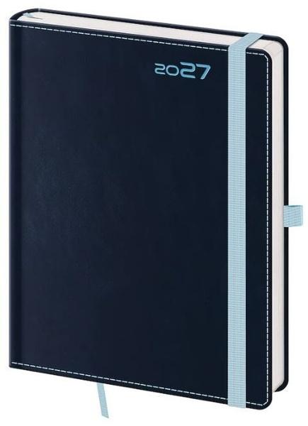 Týdenní diář 2027 Helma B6 Double Blue s poutkem