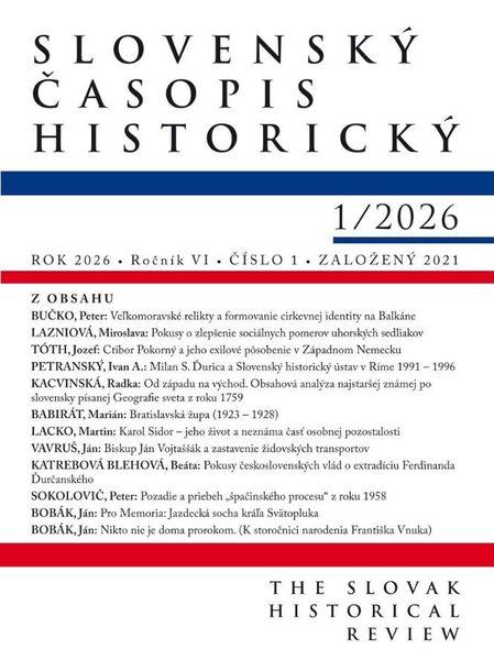 Slovenský časopis historický 1 / 2026 -