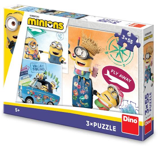 Dino puzzle Mimoni 3×55 dílků