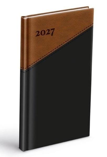 Týdenní diář 2027 MFP 90x170mm T806 PU černý-hnědý